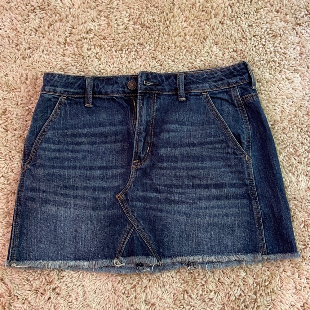 American Eagle Dark Wash High Rise Jean Skirt